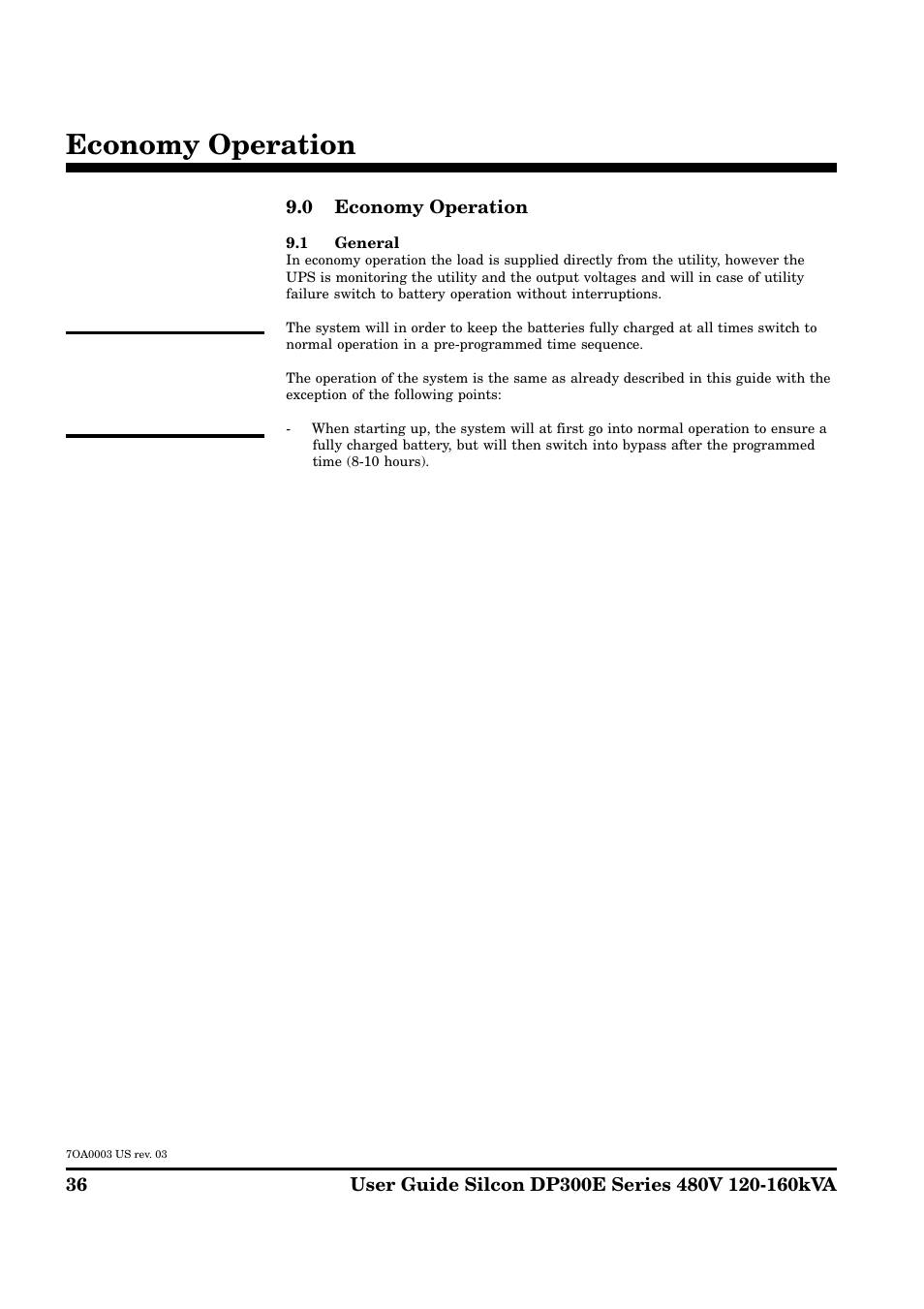 Economy operation | APC DP300E User Manual | Page 36 / 38