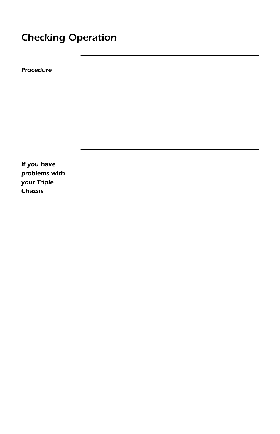 Checking operation, Procedure, If you have problems with your triple chassis | Procedure 21, If you have problems with your triple chassis 21 | APC SMARTSLOT DP300E User Manual | Page 27 / 40