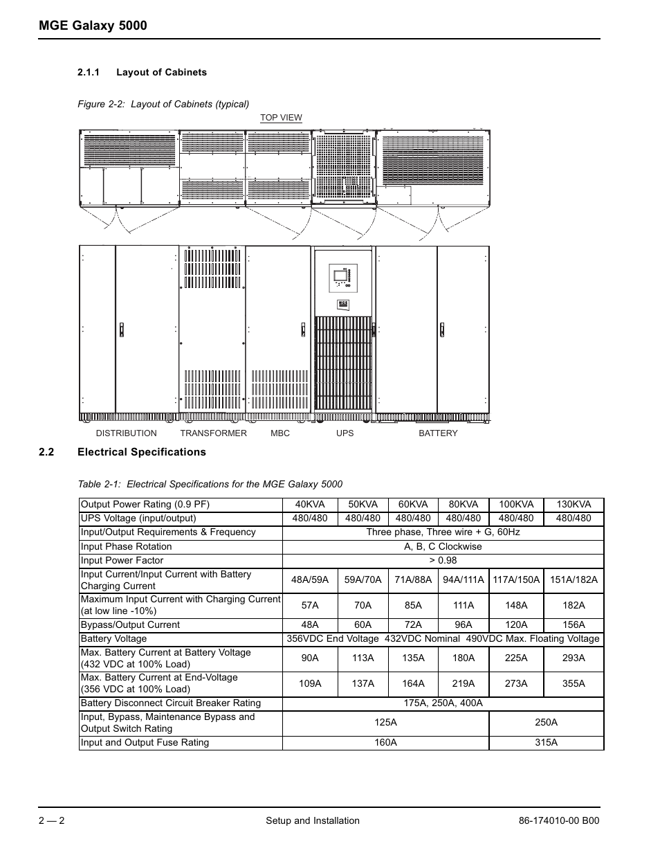 Mge galaxy 5000 | APC MGE GALAXY 5000 40 130KVA User Manual | Page 24 / 76