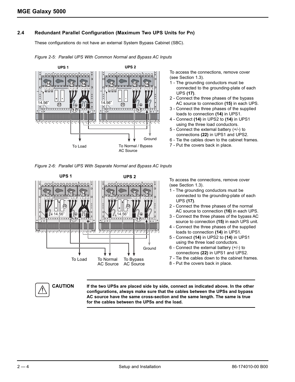 Mge galaxy 5000 | APC MGE GALAXY 5000 40 130KVA User Manual | Page 26 / 76