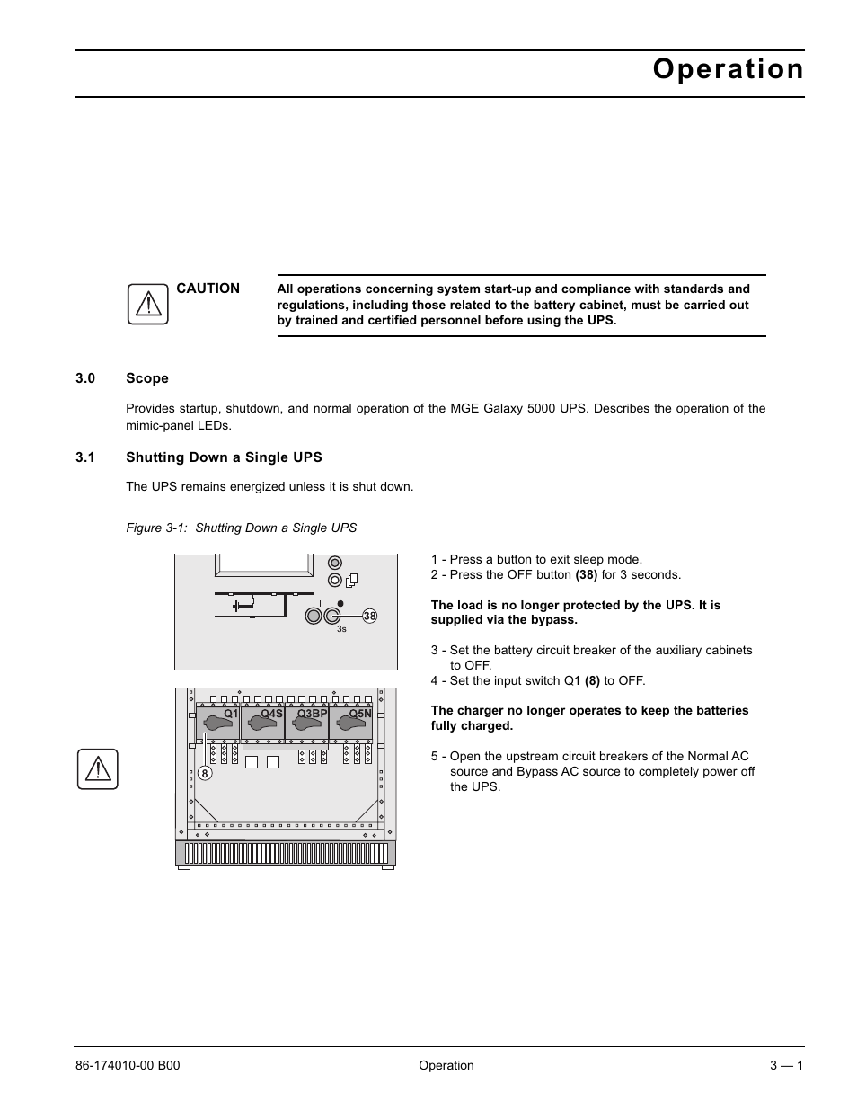 Operation | APC MGE GALAXY 5000 40 130KVA User Manual | Page 35 / 76