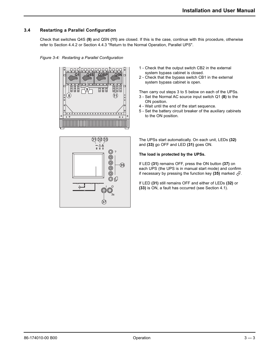 Installation and user manual | APC MGE GALAXY 5000 40 130KVA User Manual | Page 37 / 76