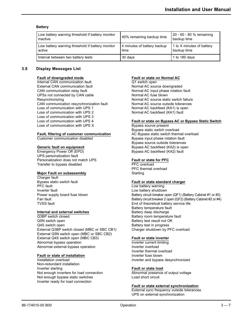 Installation and user manual | APC MGE GALAXY 5000 40 130KVA User Manual | Page 41 / 76