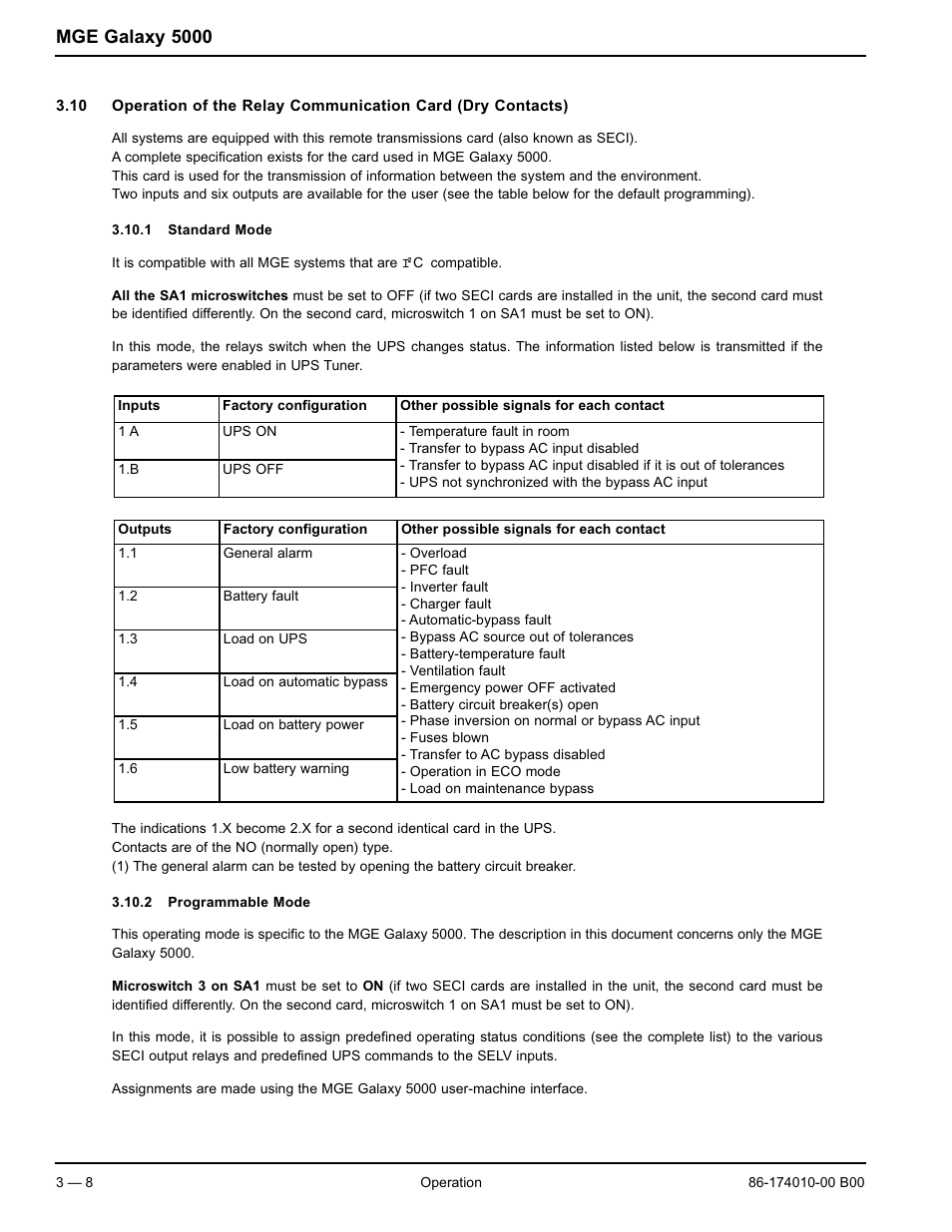 Mge galaxy 5000 | APC MGE GALAXY 5000 40 130KVA User Manual | Page 42 / 76