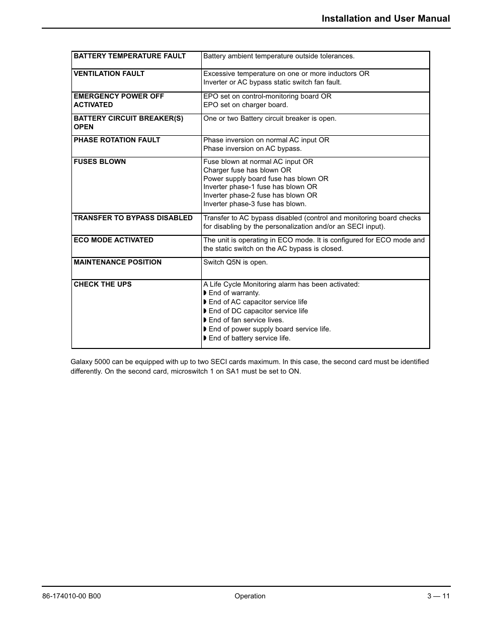 Installation and user manual | APC MGE GALAXY 5000 40 130KVA User Manual | Page 45 / 76