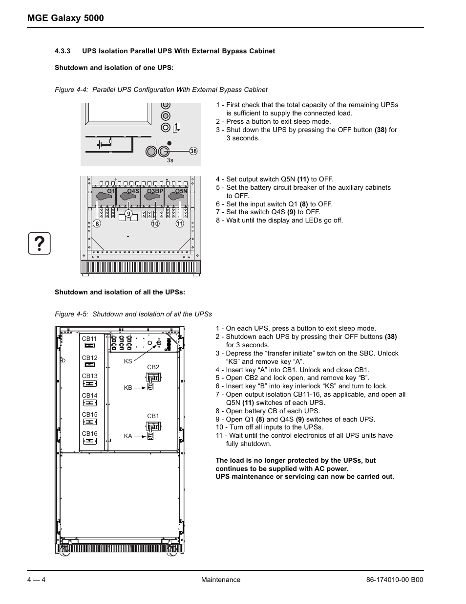 Mge galaxy 5000 | APC MGE GALAXY 5000 40 130KVA User Manual | Page 50 / 76