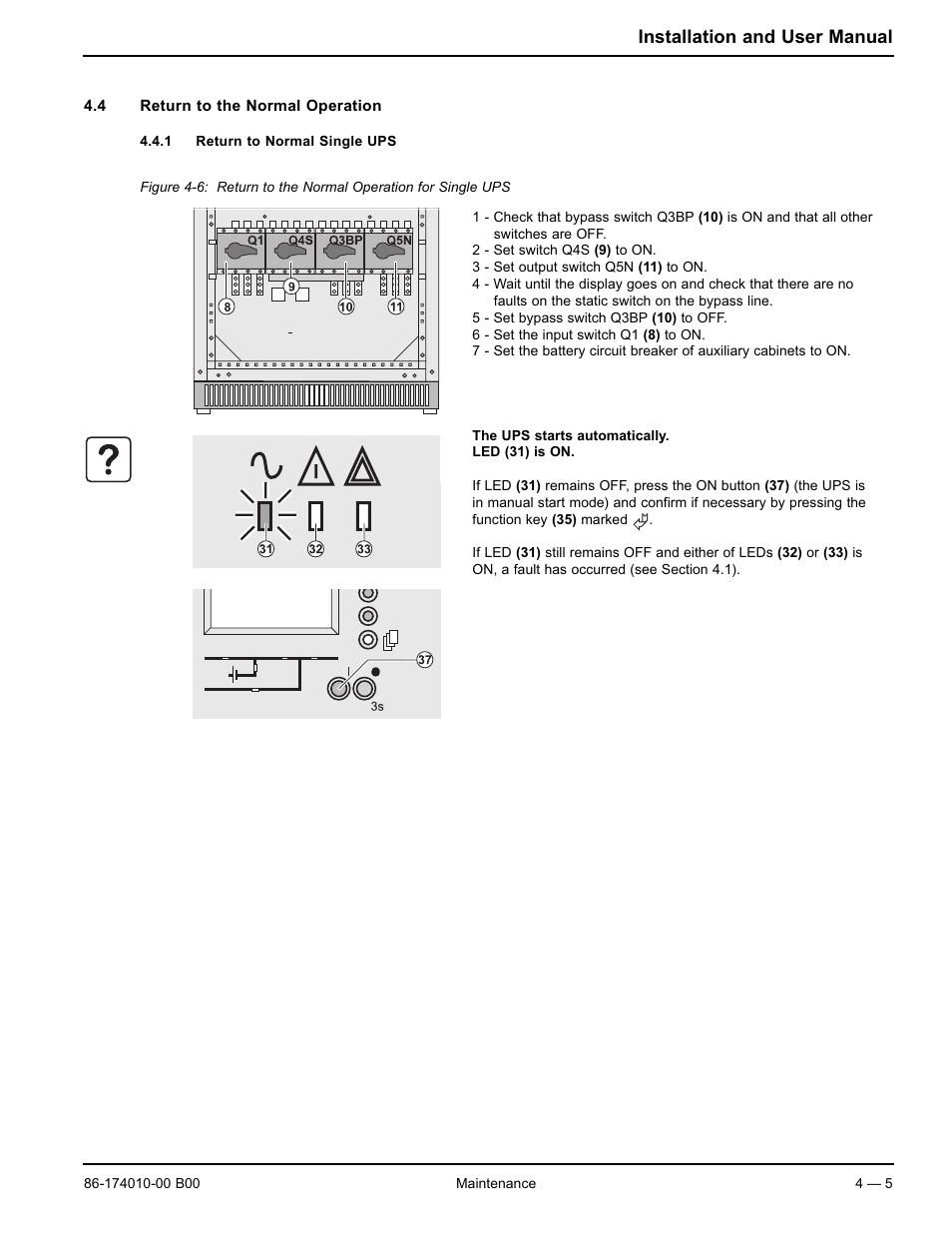 Installation and user manual | APC MGE GALAXY 5000 40 130KVA User Manual | Page 51 / 76