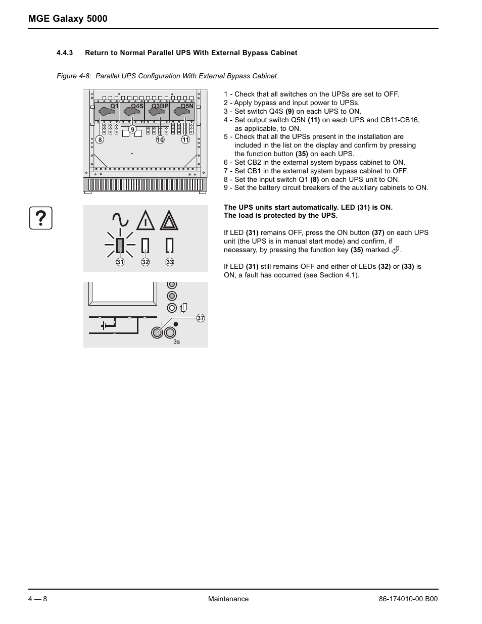 Mge galaxy 5000 | APC MGE GALAXY 5000 40 130KVA User Manual | Page 54 / 76