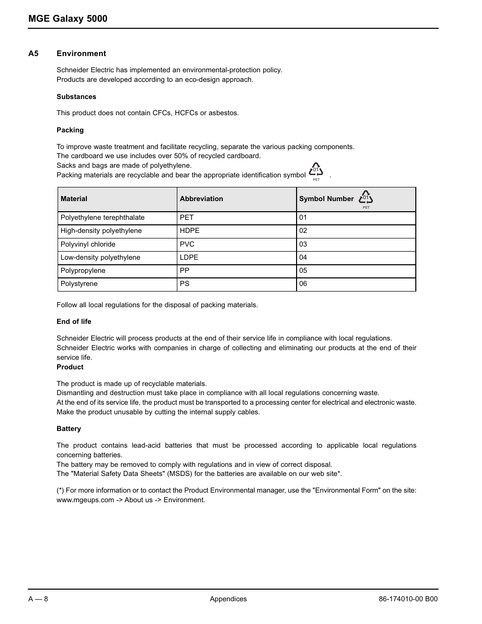 Mge galaxy 5000 | APC MGE GALAXY 5000 40 130KVA User Manual | Page 64 / 76