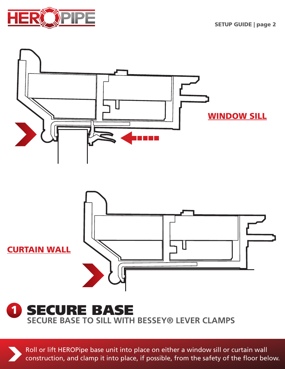 Secure base | Elkhart Brass HEROPipe System Setup Guide User Manual | Page 2 / 9
