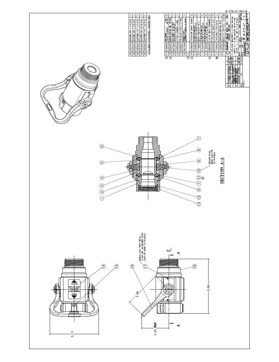 Elkhart Brass Ball Shut-offs & Playpipes DB & B-375-A, GA, AT, & GAT User Manual | Page 3 / 3