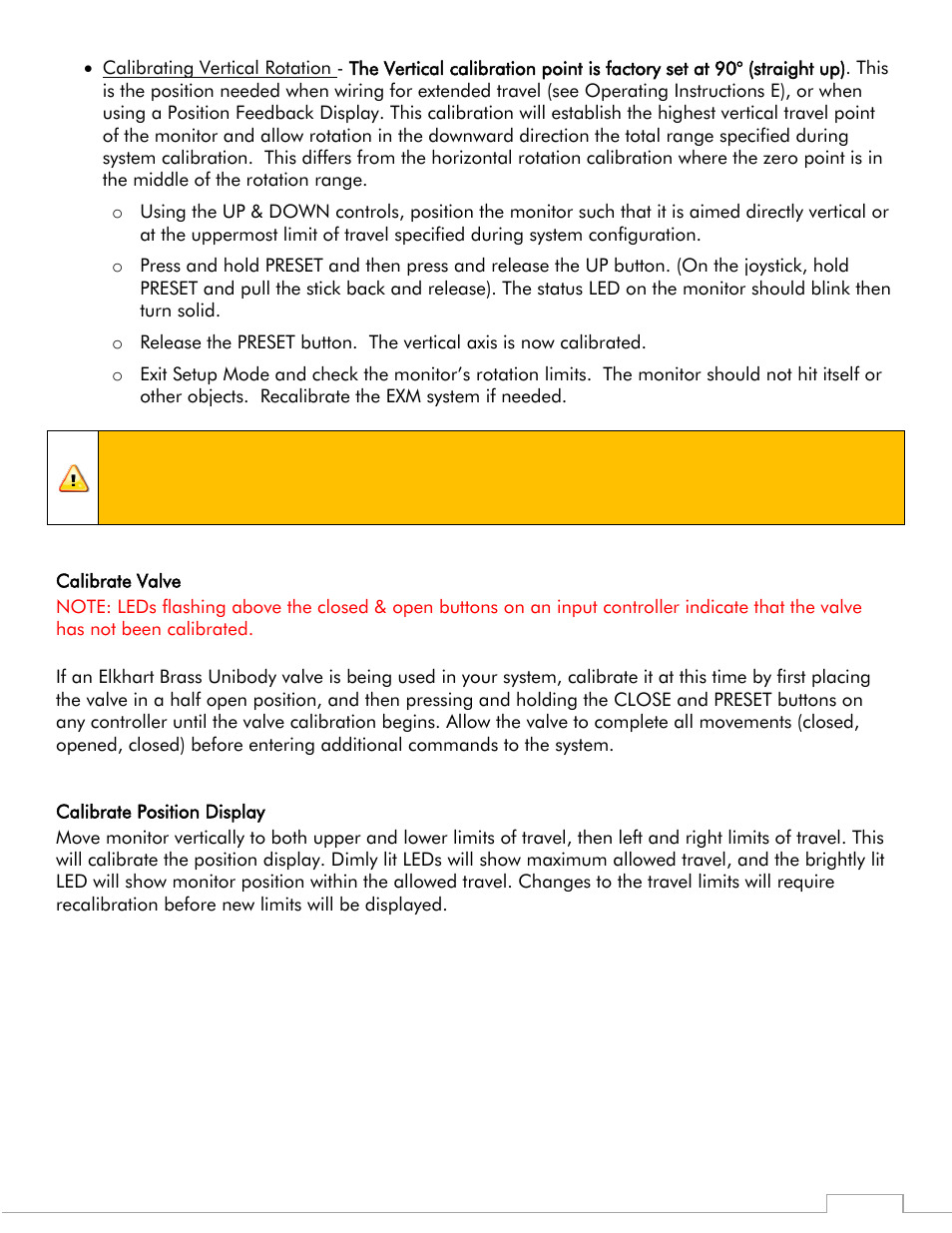 Caution | Elkhart Brass Cobra 7200 EXM Monitor User Manual | Page 20 / 42