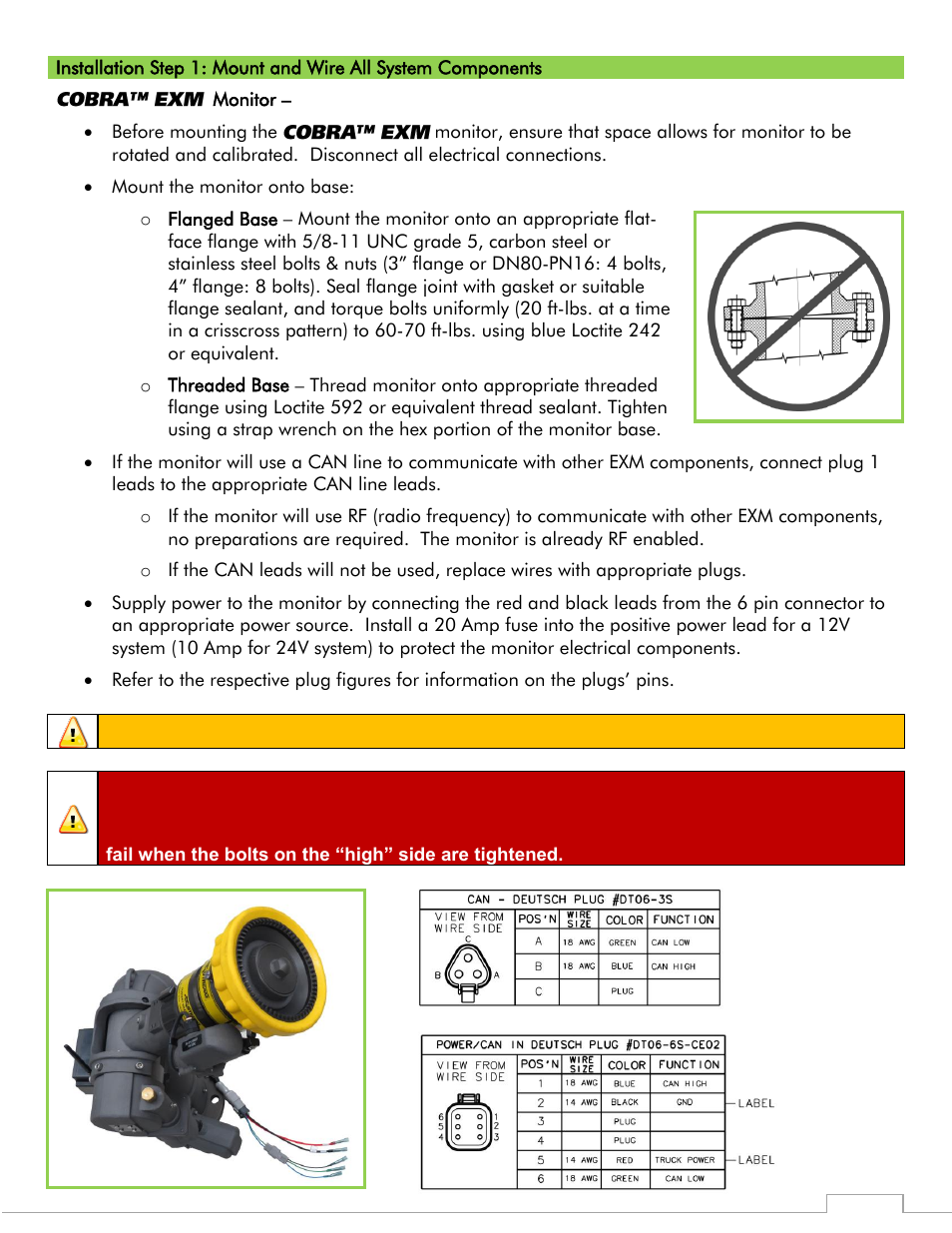 Caution, Warning | Elkhart Brass Cobra 7250 EXM Monitor User Manual | Page 10 / 42