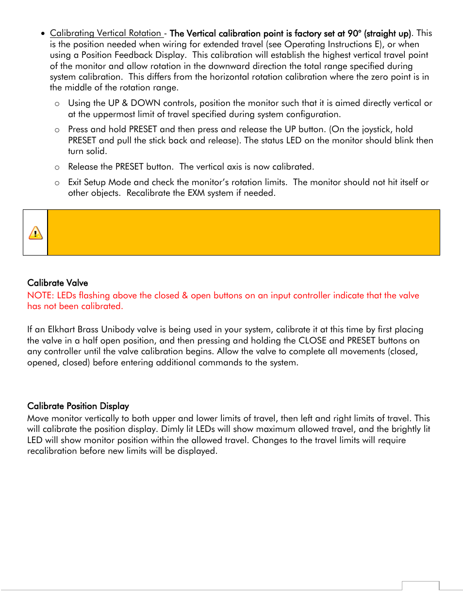 Caution | Elkhart Brass Cobra 7250 EXM Monitor User Manual | Page 20 / 42