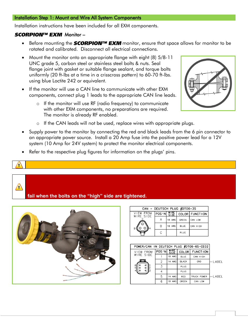 Caution, Warning | Elkhart Brass Scorpion 7400 EXM Monitor User Manual | Page 10 / 40