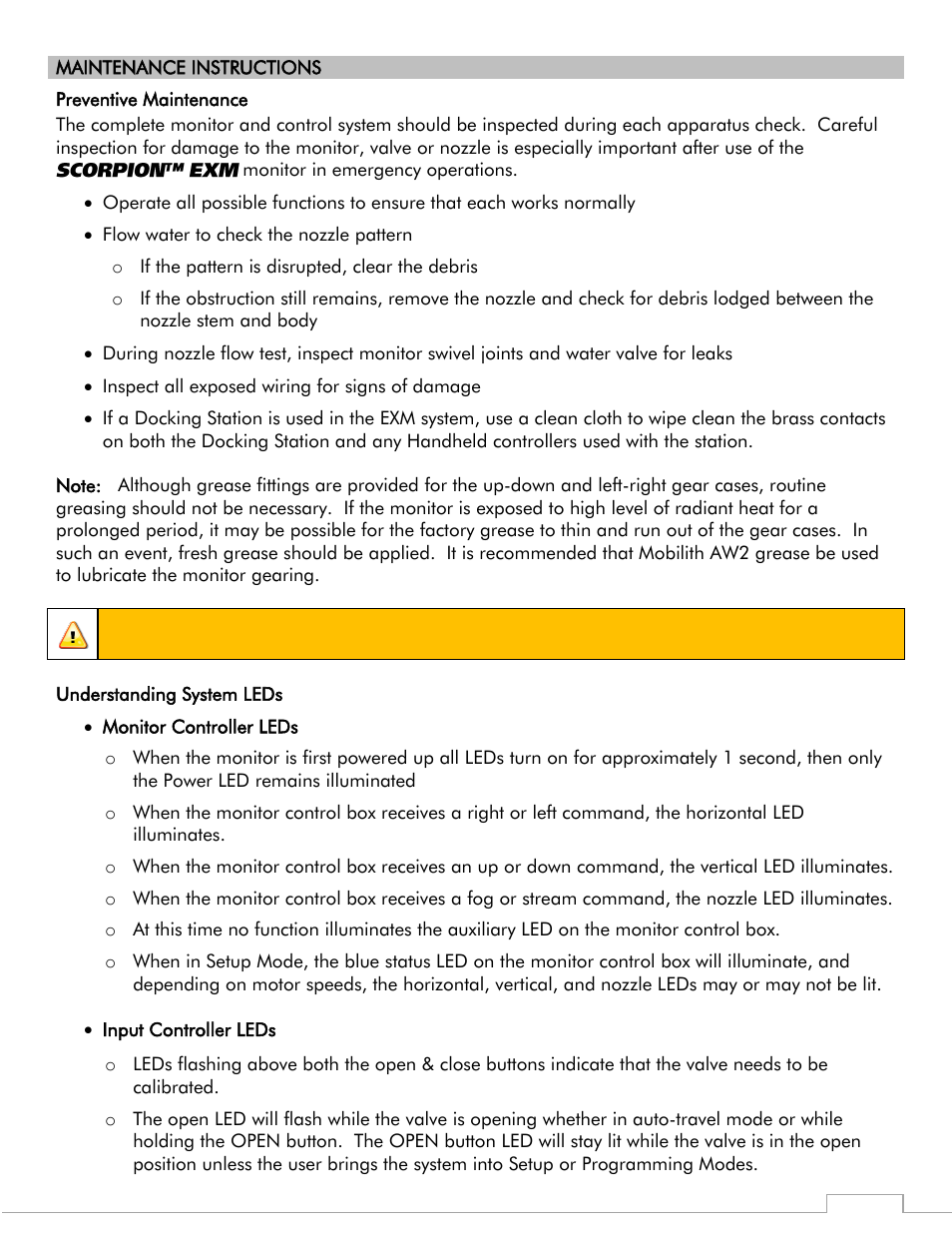Caution | Elkhart Brass Scorpion 7400 EXM Monitor User Manual | Page 28 / 40