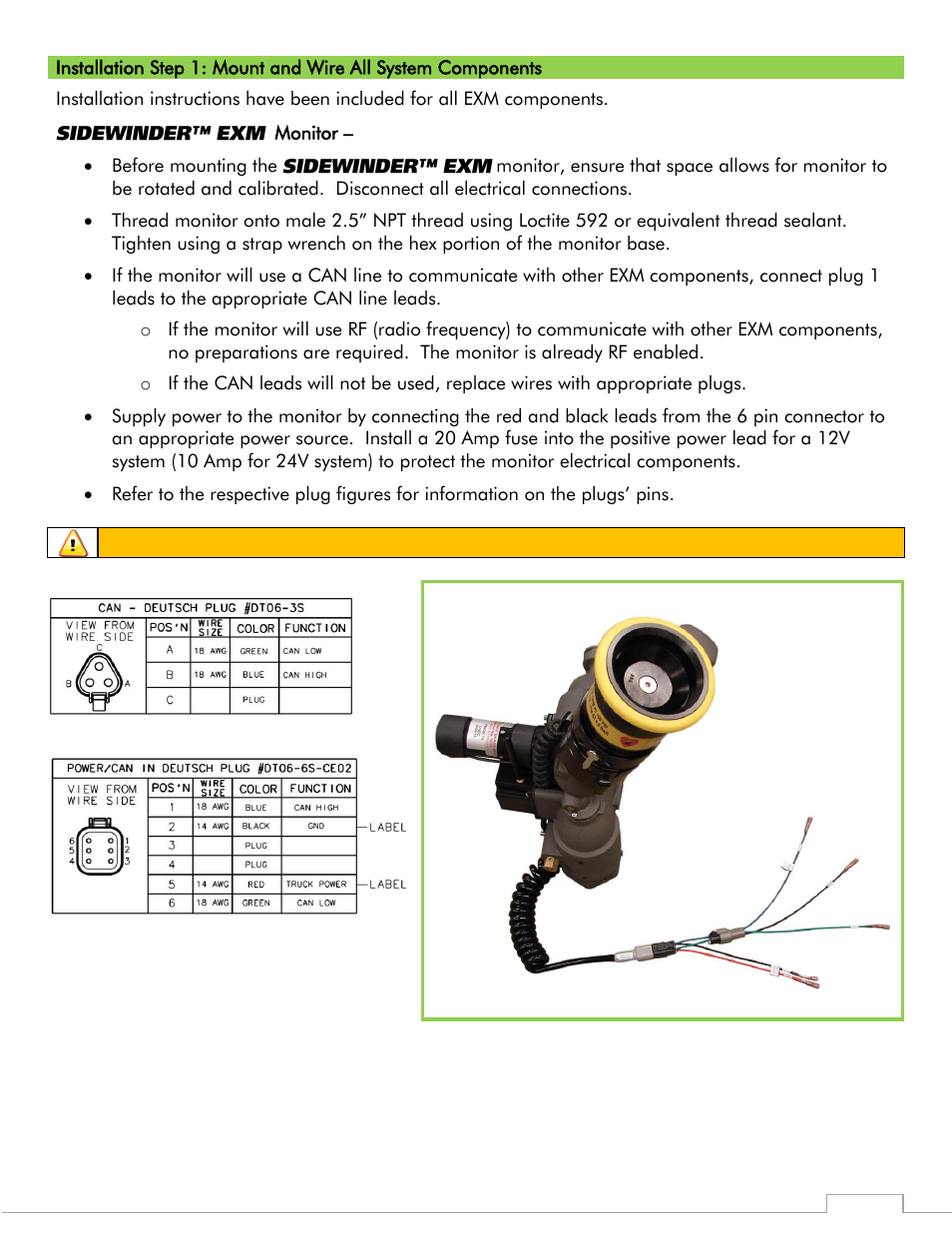 Caution | Elkhart Brass Sidewinder 7100 EXM Monitor User Manual | Page 10 / 42
