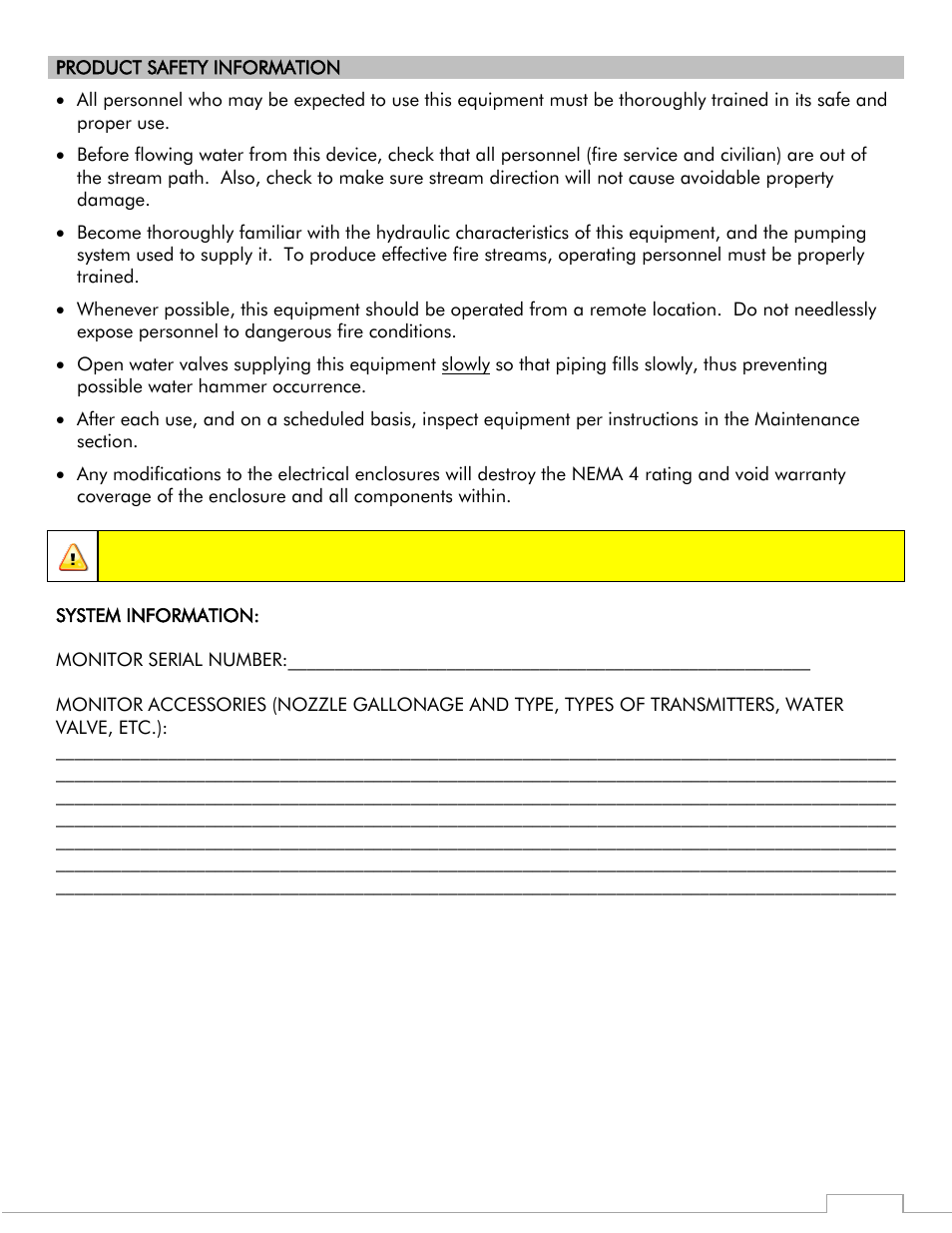 Important | Elkhart Brass Sidewinder 7100 EXM Monitor User Manual | Page 3 / 42