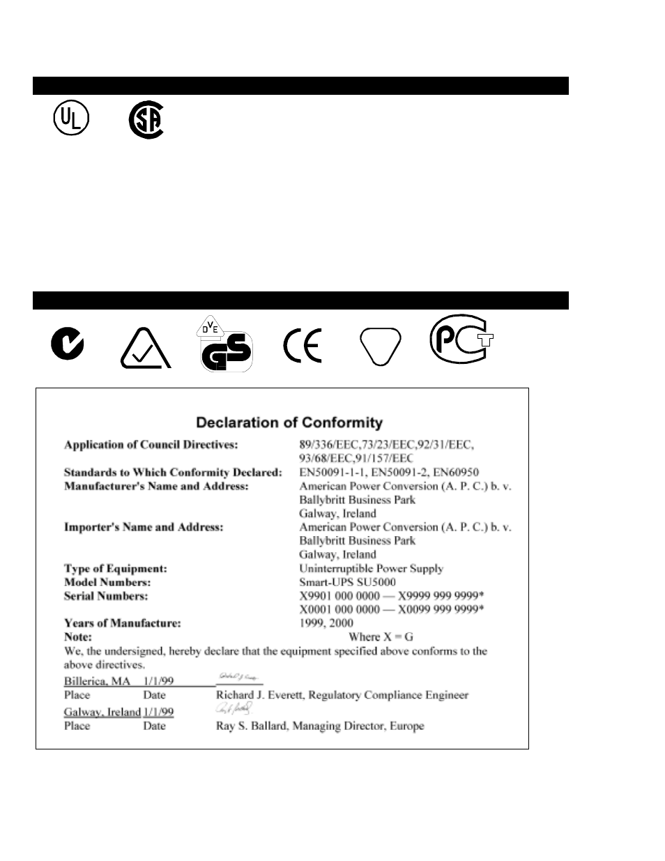 230 vac units | APC 5000RMB User Manual | Page 22 / 23
