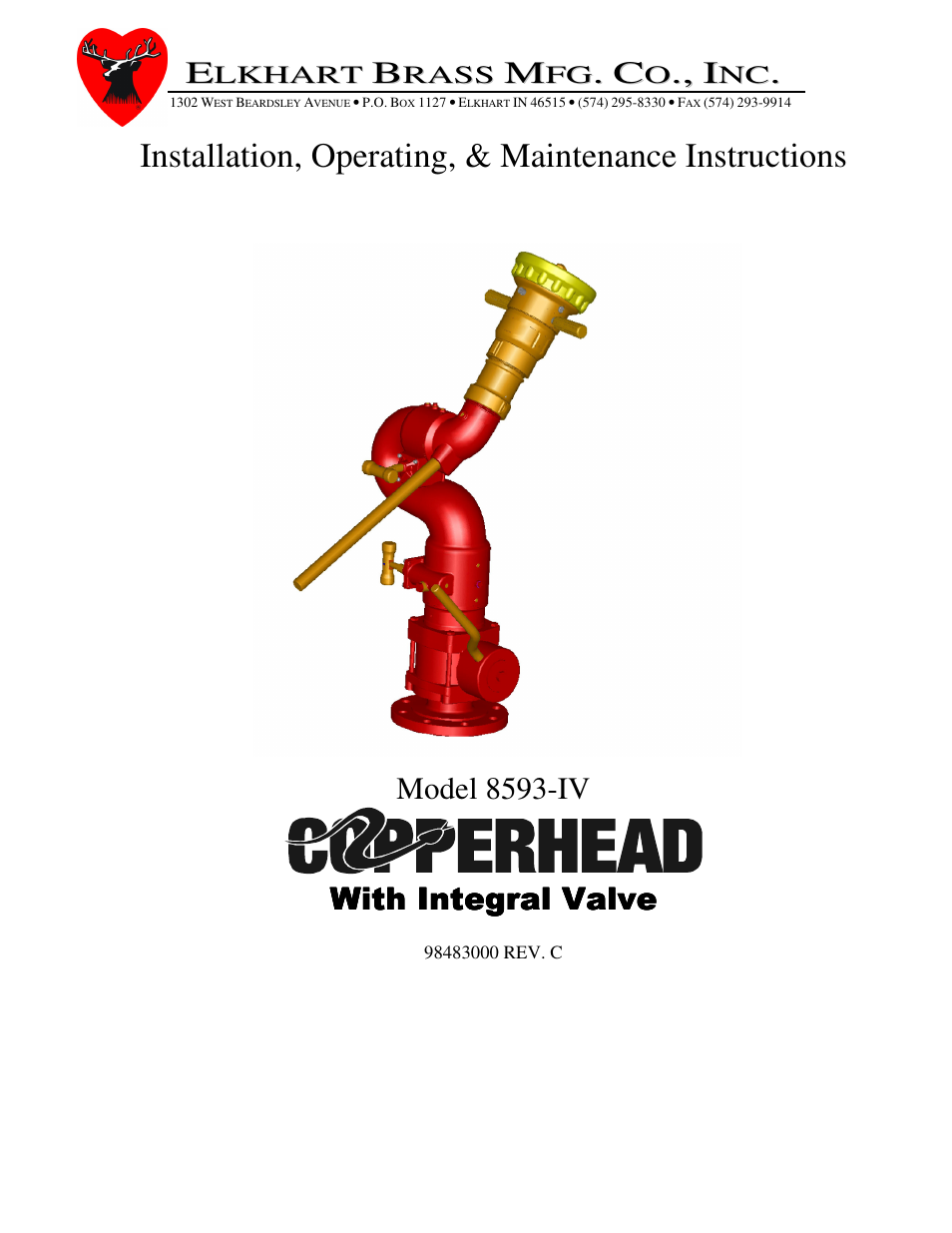 Elkhart Brass Copperhead 8593-IV User Manual | 17 pages