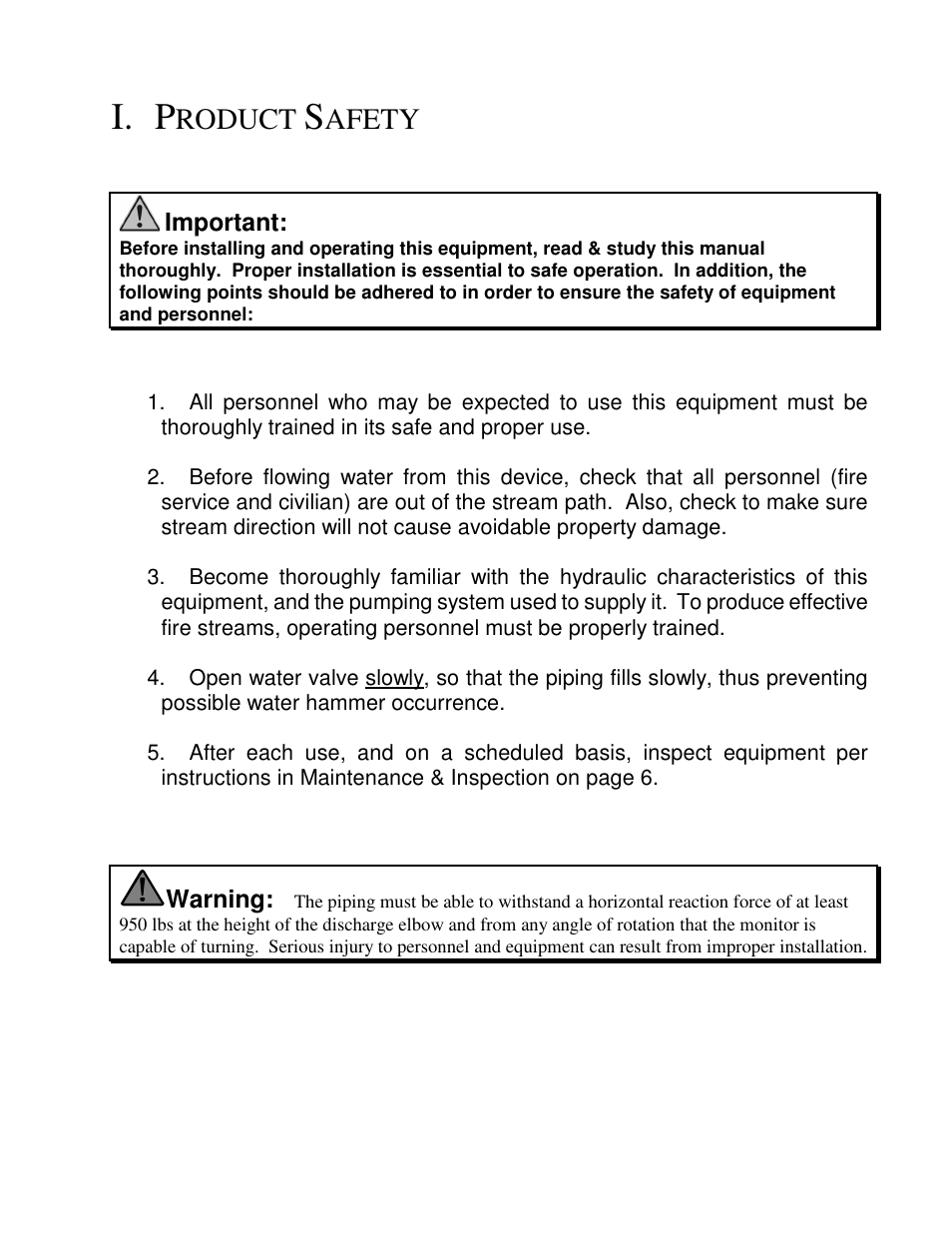 Roduct, Afety | Elkhart Brass Copperhead 8593-IV User Manual | Page 2 / 17