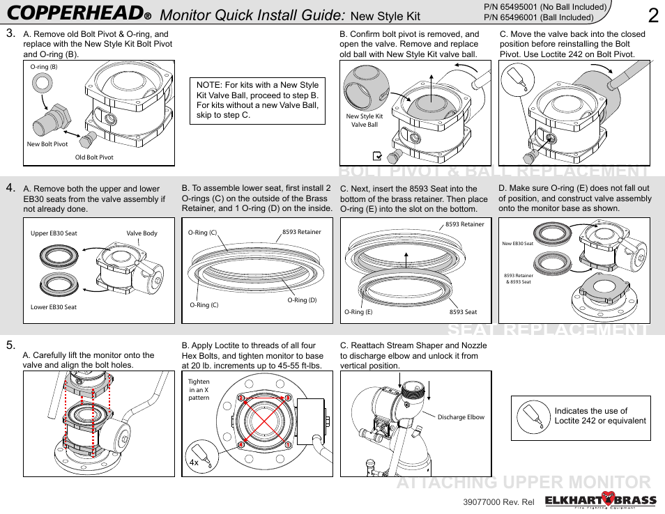 2copperhead, Seat replacement, Monitor quick install guide | New style kit | Elkhart Brass Copperhead Monitor Quick Install Guide User Manual | Page 2 / 3