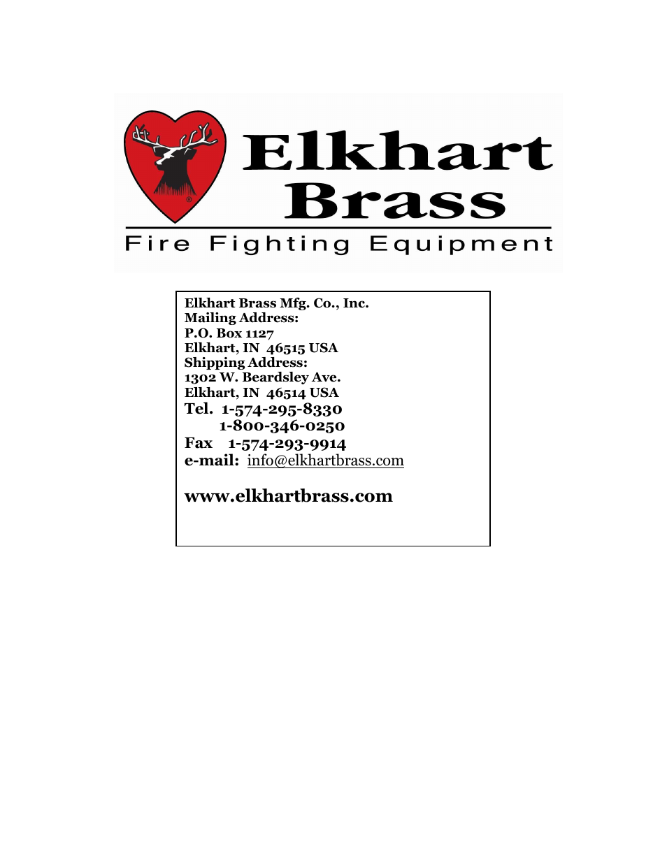 Elkhart Brass Vulcan 8593-xx EXT User Manual | Page 32 / 32