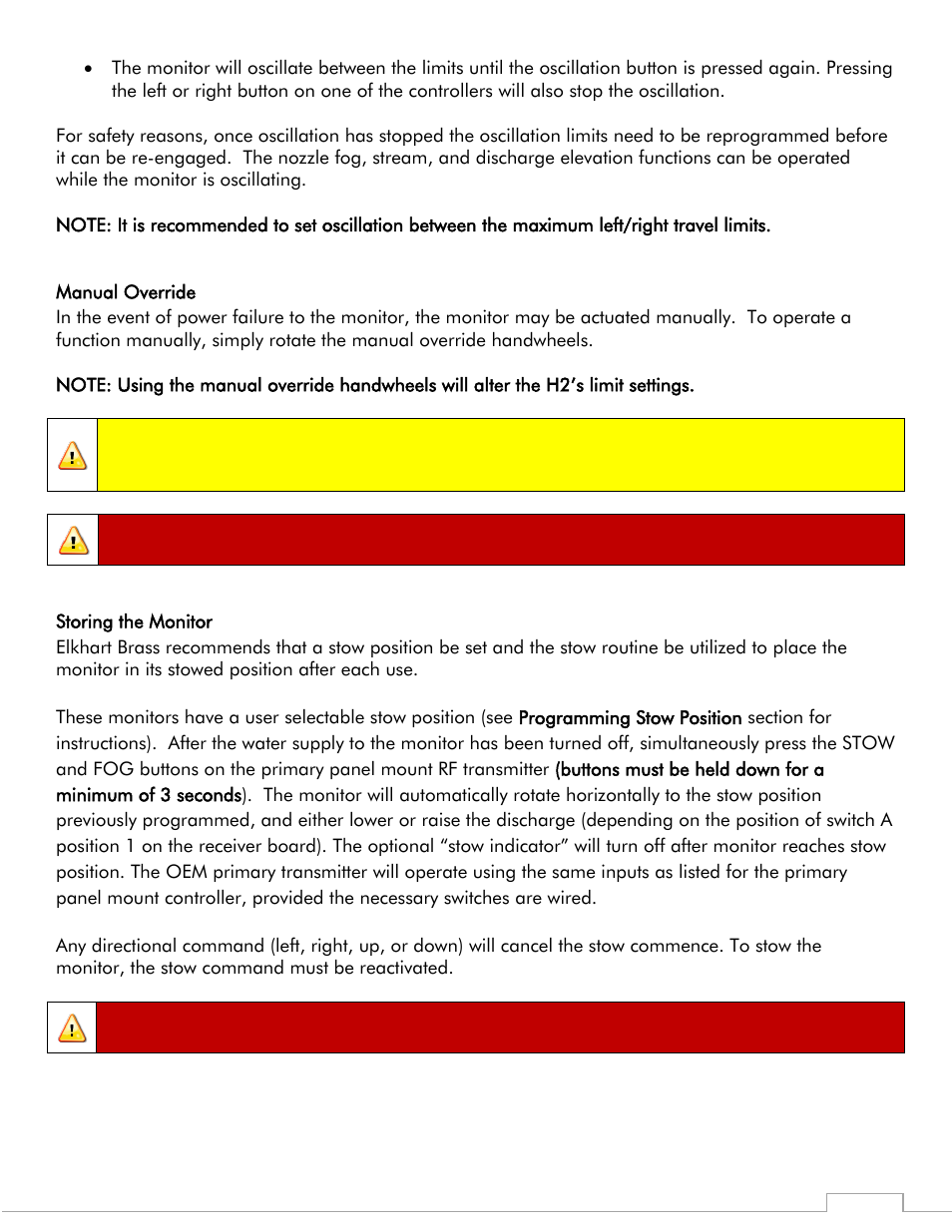 Important, Warning | Elkhart Brass Copperhead 8593-04 Monitor User Manual | Page 14 / 23