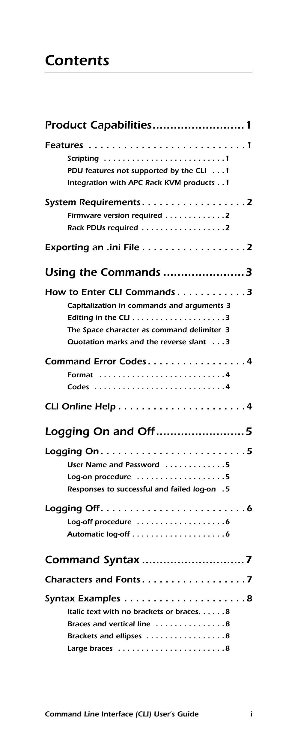 APC Command Line Interface User Manual | Page 3 / 39