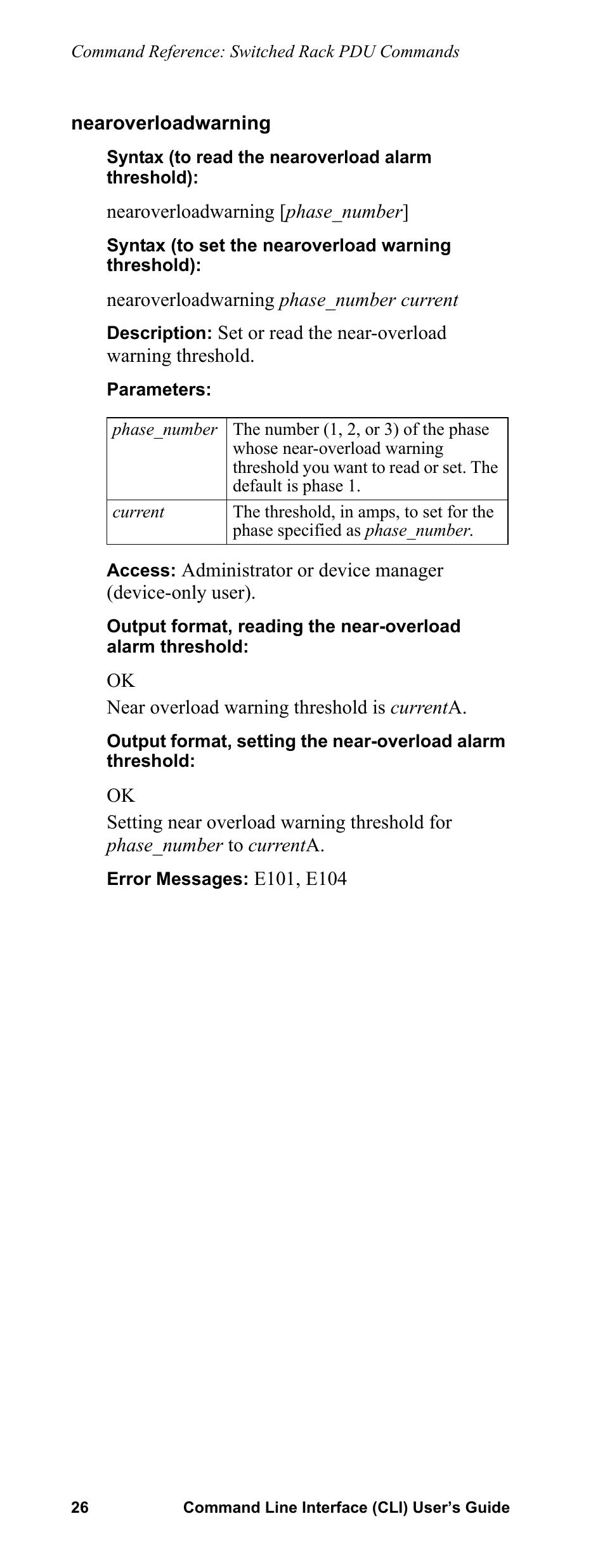 Nearoverloadwarning | APC Command Line Interface User Manual | Page 30 / 39