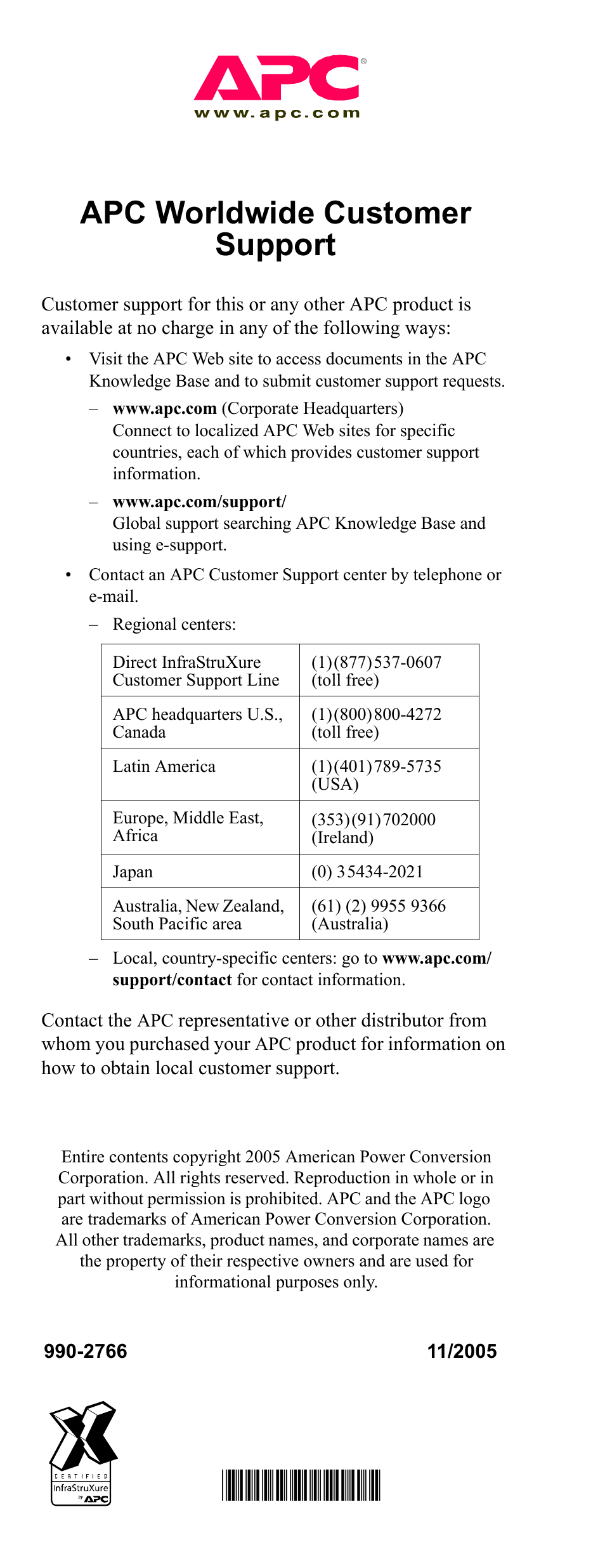 Apc worldwide customer support | APC Command Line Interface User Manual | Page 39 / 39