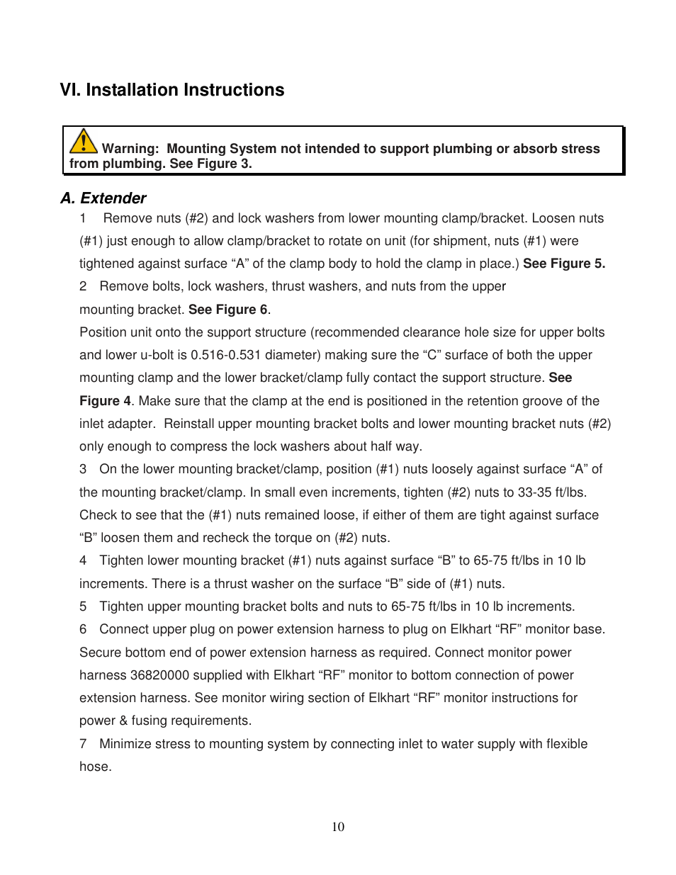 Vi. installation instructions | Elkhart Brass Extender 8598 User Manual | Page 12 / 22