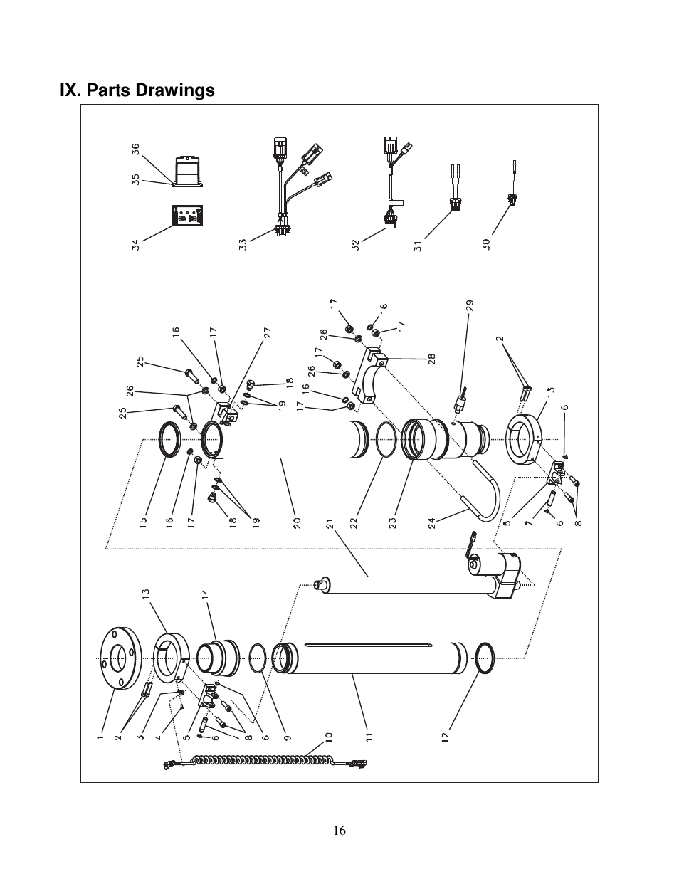 Ix. parts drawings | Elkhart Brass Extender 8598 User Manual | Page 18 / 22