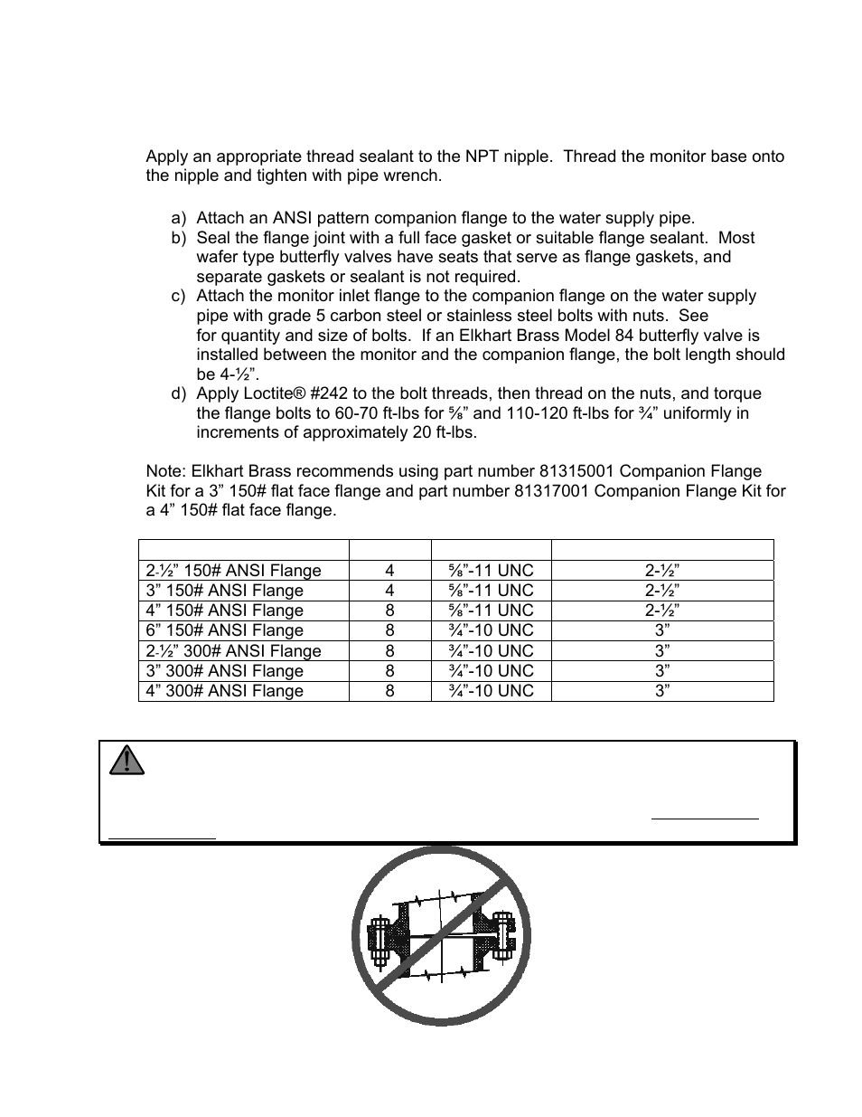 Ii. i, Nstallation, Nstructions | Warning | Elkhart Brass Python 299-11 User Manual | Page 4 / 12