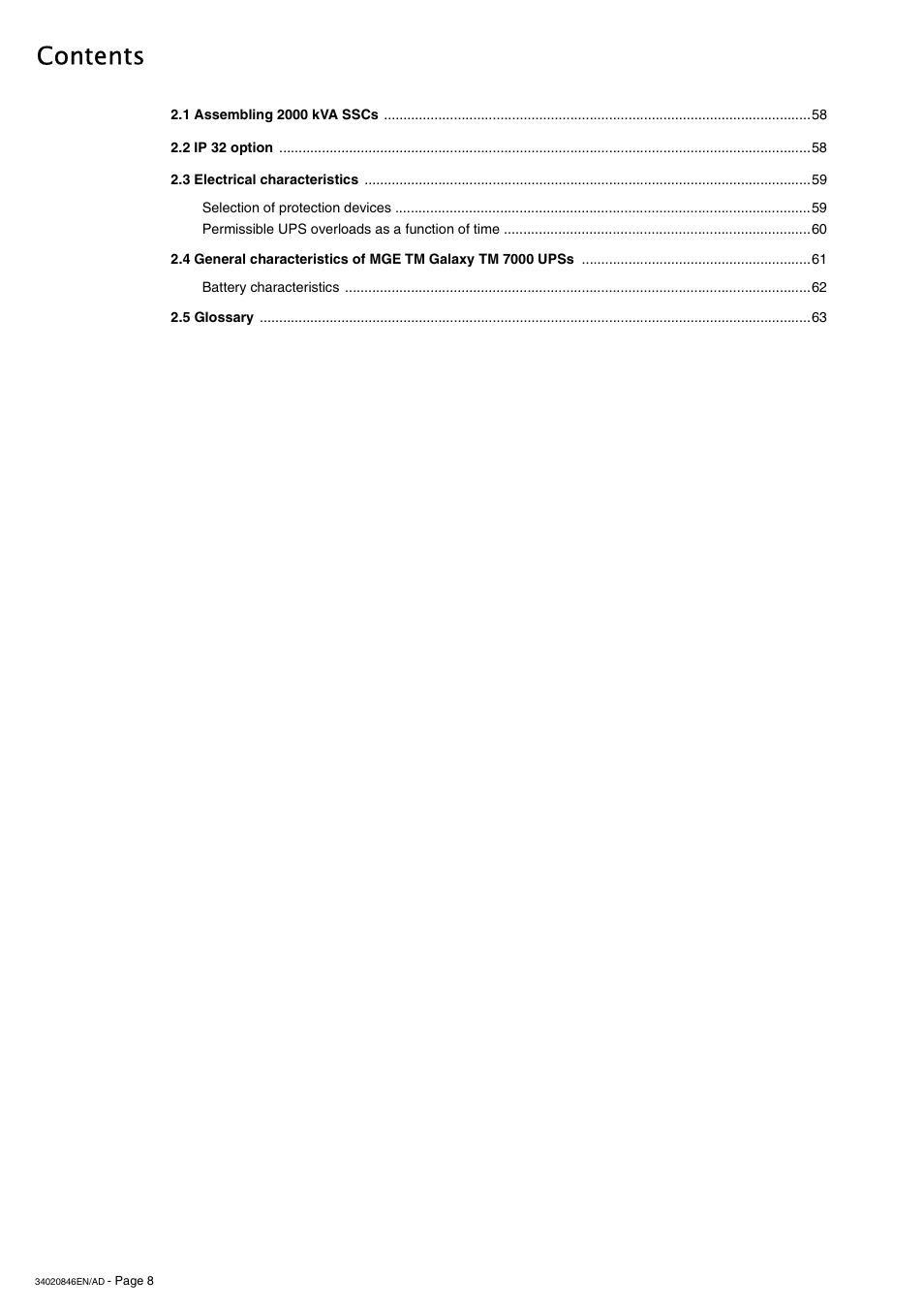 APC GALAXY 7000 User Manual | Page 8 / 64