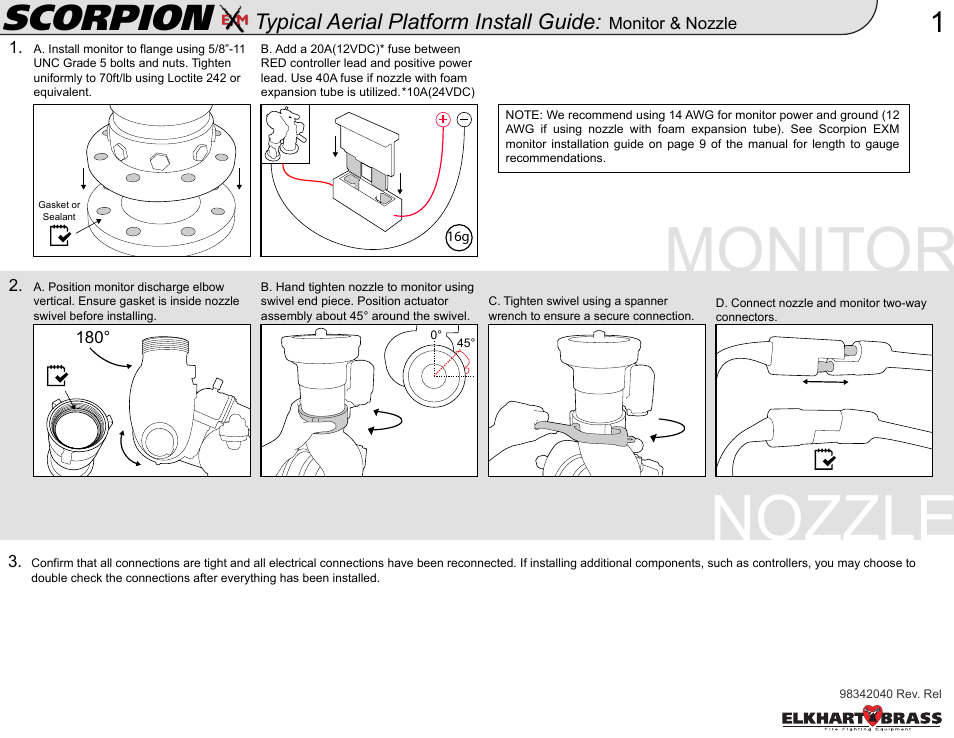 Elkhart Brass Scorpion Typical Aerial Platform Install Guide User Manual | 4 pages