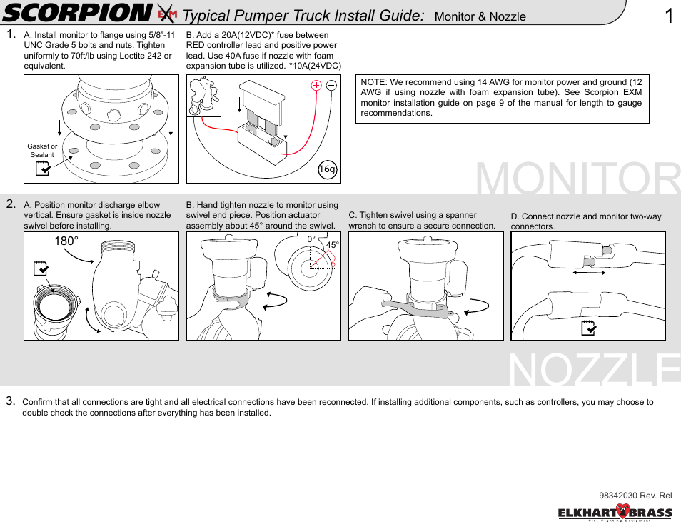 Elkhart Brass Scorpion Typical Pumper Truck Install Guide User Manual | 4 pages