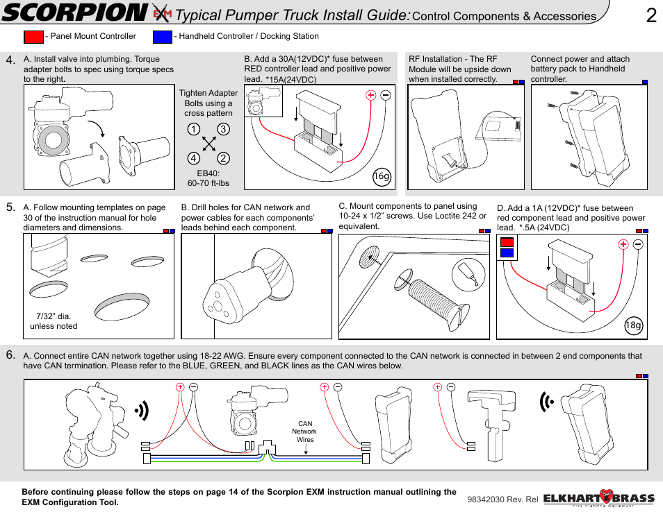 98342030_pumper_quick_install_3.22.11, Scorpion, Typical pumper truck install guide | Elkhart Brass Scorpion Typical Pumper Truck Install Guide User Manual | Page 2 / 4