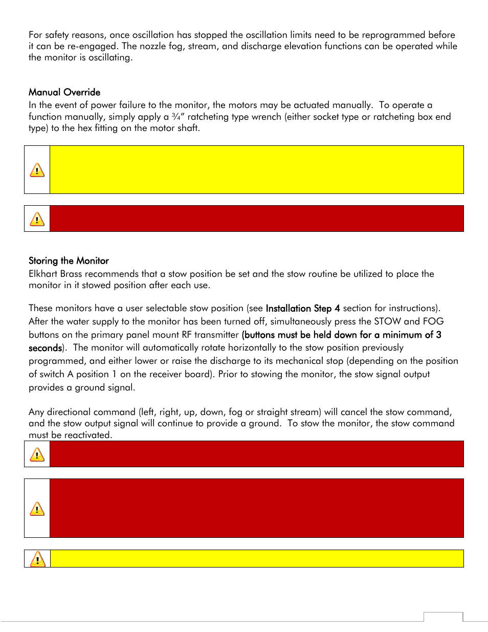 Important, Warning | Elkhart Brass Scorpion RF 8294-07 User Manual | Page 15 / 24