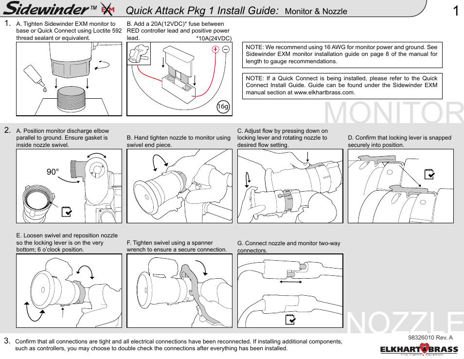 Elkhart Brass Sidewinder Quick Attack Pkg 1 Install Guide User Manual | 4 pages