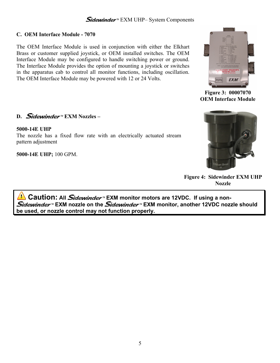 Caution | Elkhart Brass Sidewinder 7161 EXM UHP User Manual | Page 5 / 29