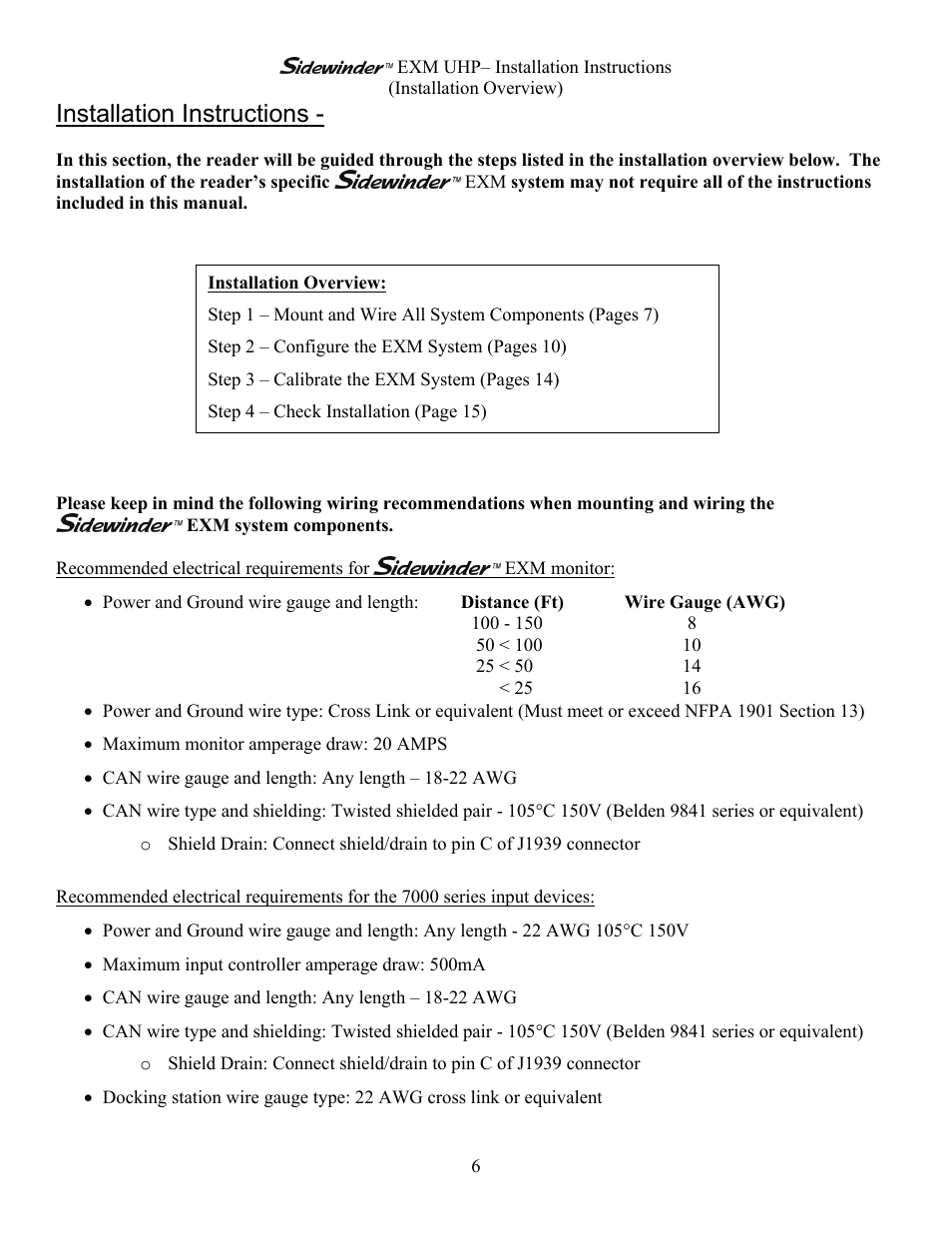 Installation instructions | Elkhart Brass Sidewinder 7161 EXM UHP User Manual | Page 6 / 29