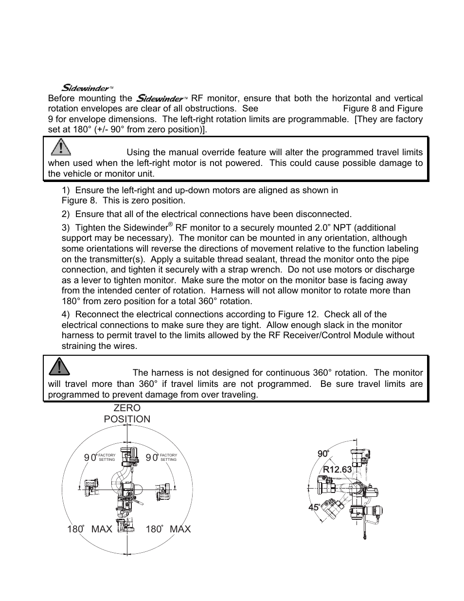 Iv. i, Caution, Warning | Nstallation, Nstructions, A. component mounting | Elkhart Brass Sidewinder RF 8494 User Manual | Page 12 / 28