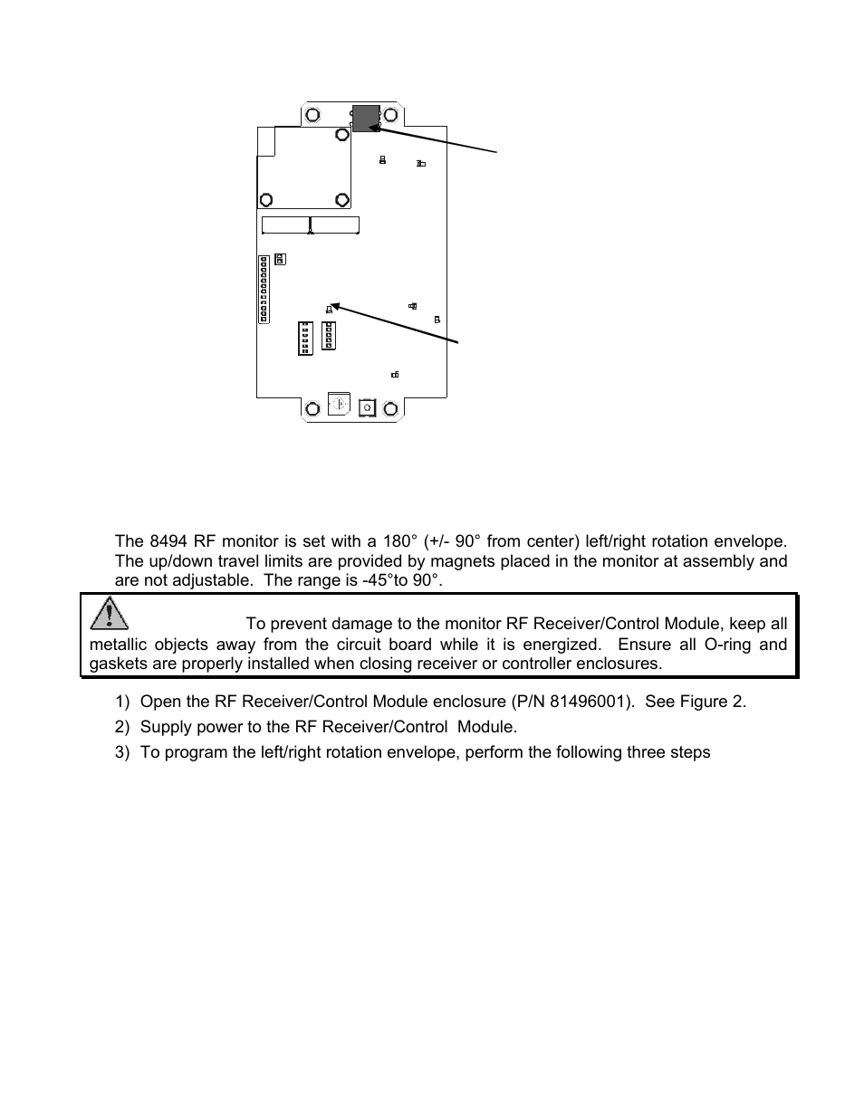 Caution, C. left/right rotation envelope programming, Page 14 | Red programming button | Elkhart Brass Sidewinder RF 8494 User Manual | Page 17 / 28