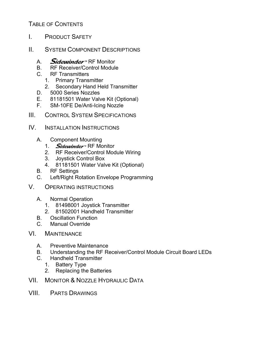 Elkhart Brass Sidewinder RF 8494 User Manual | Page 3 / 28