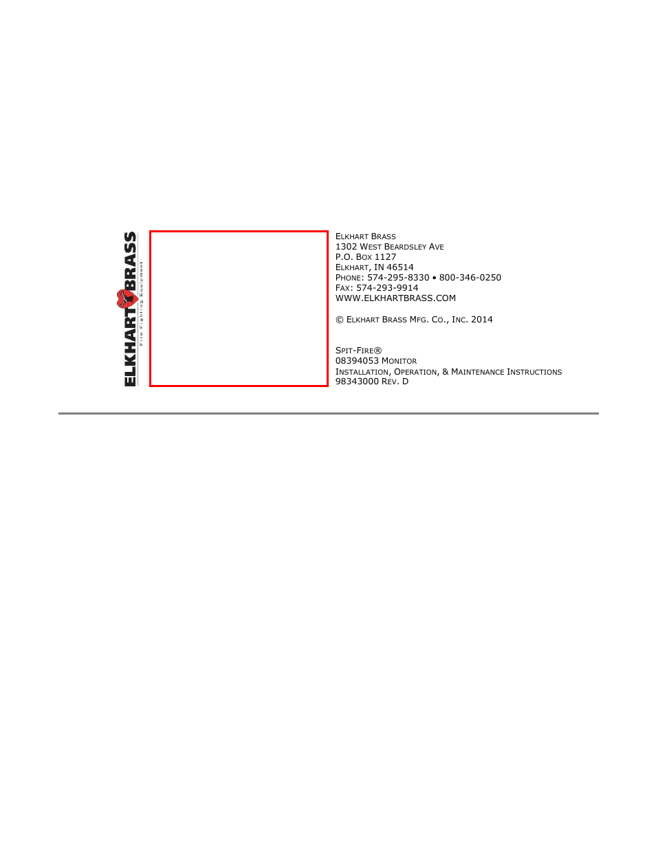 Elkhart Brass SPIT-FIRE 08394053 Monitor User Manual | Page 12 / 12