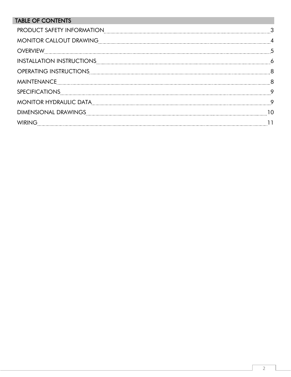 Elkhart Brass SPIT-FIRE 08394053 Monitor User Manual | Page 2 / 12