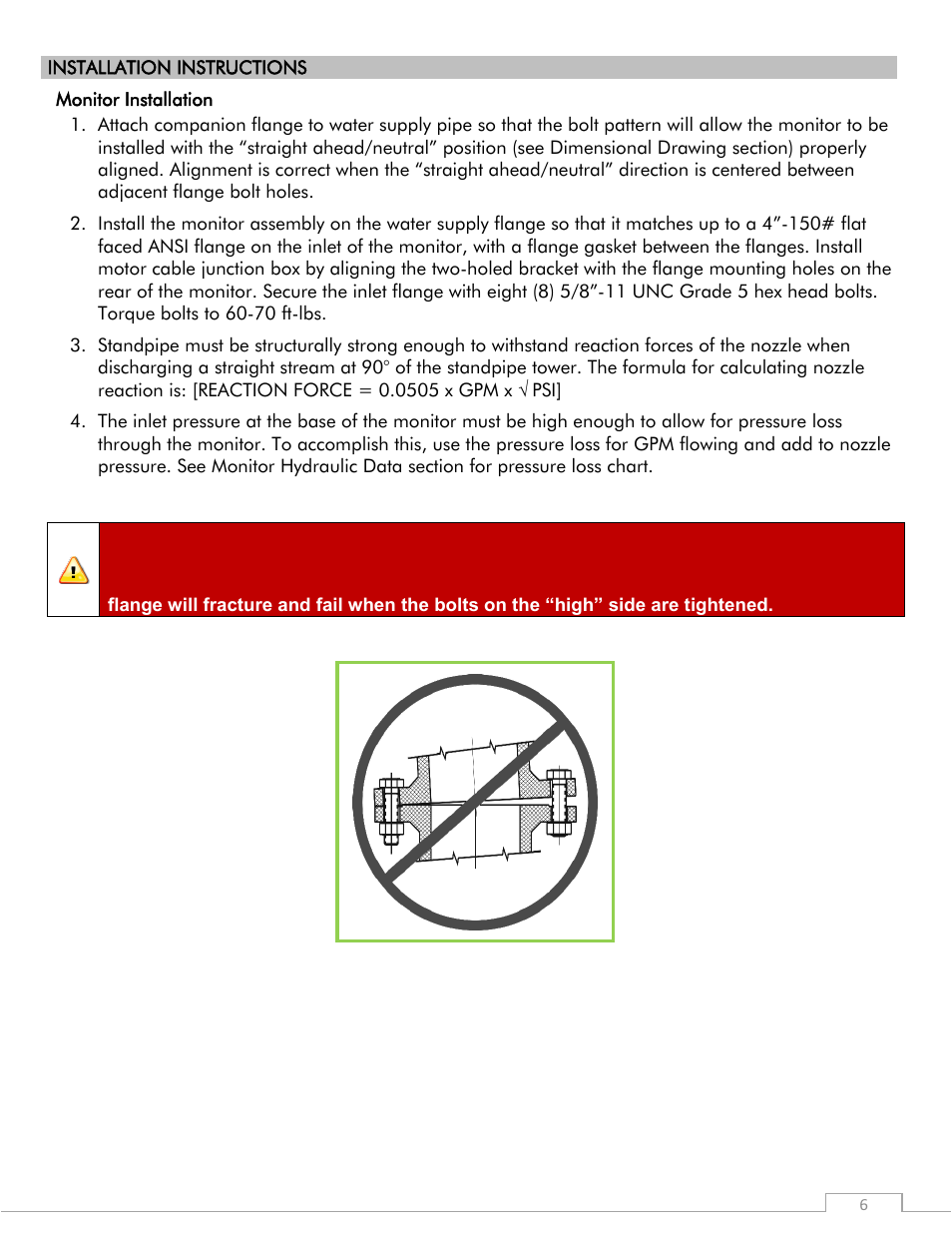 Warning | Elkhart Brass SPIT-FIRE 08394053 Monitor User Manual | Page 6 / 12