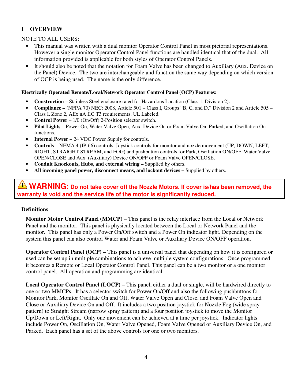 Warning | Elkhart Brass SPIT-FIRE 8394053 Monitor User Manual | Page 4 / 25