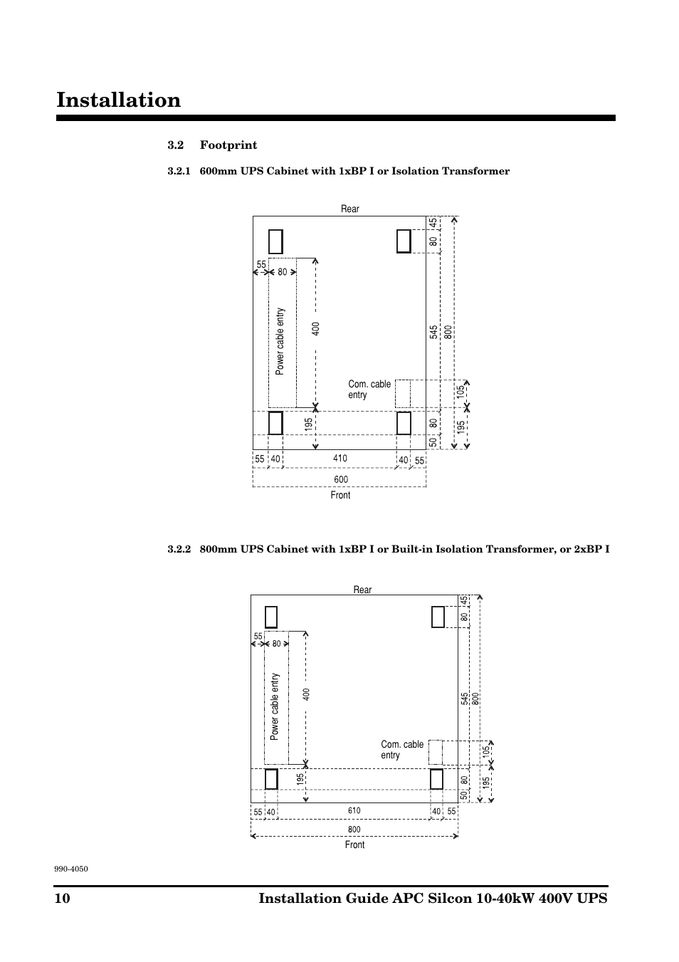 Installation | APC SILCON 10-40KW 400V UPS User Manual | Page 10 / 90